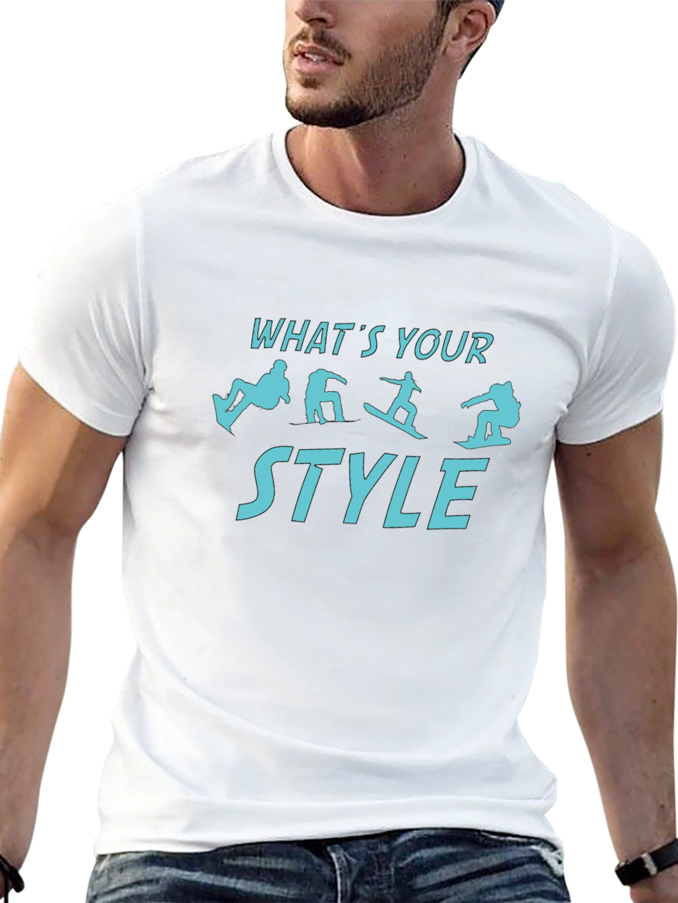 Snowboarder Style Black Graphic Tee