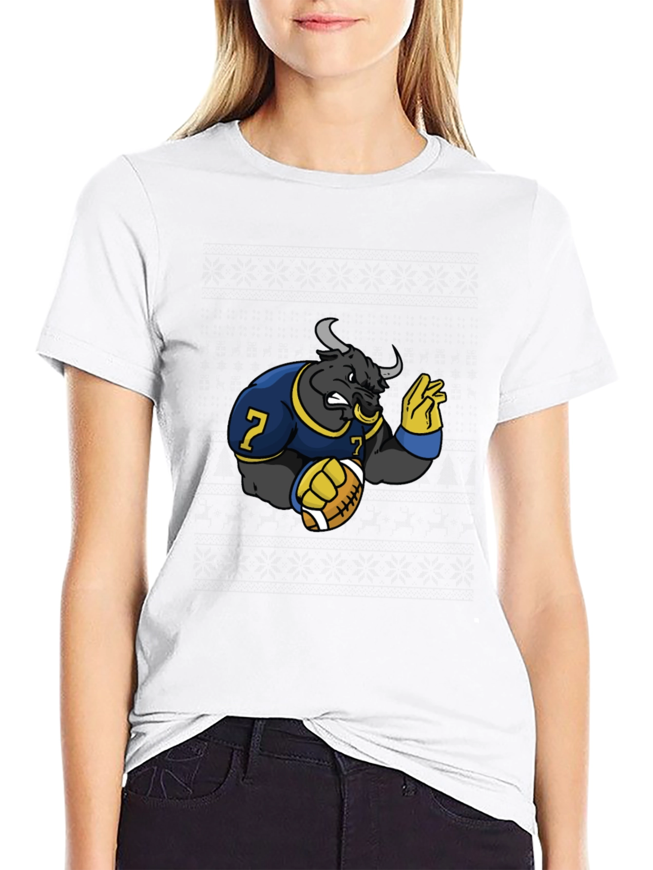 Bull Football T-Shirt