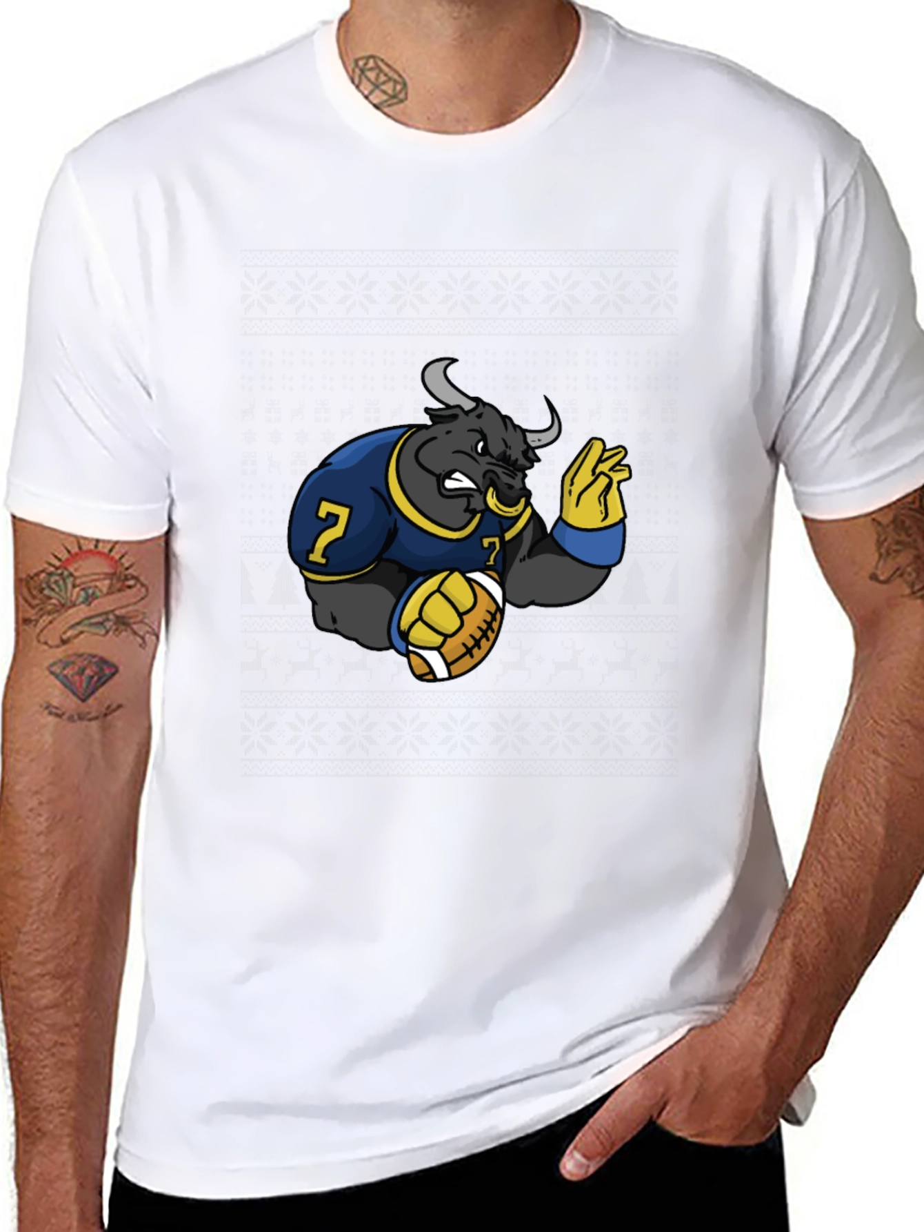 Bull Football T-Shirt