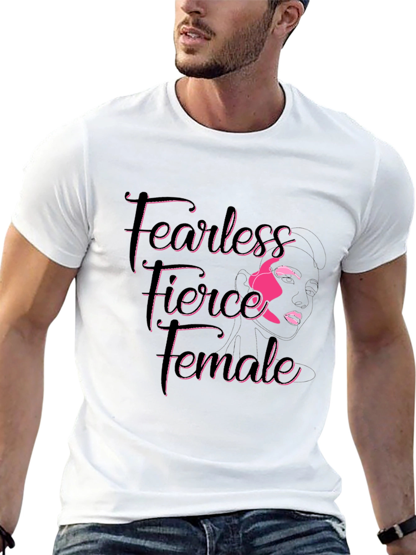 Fearless Fierce Female Graphic Tee - Black