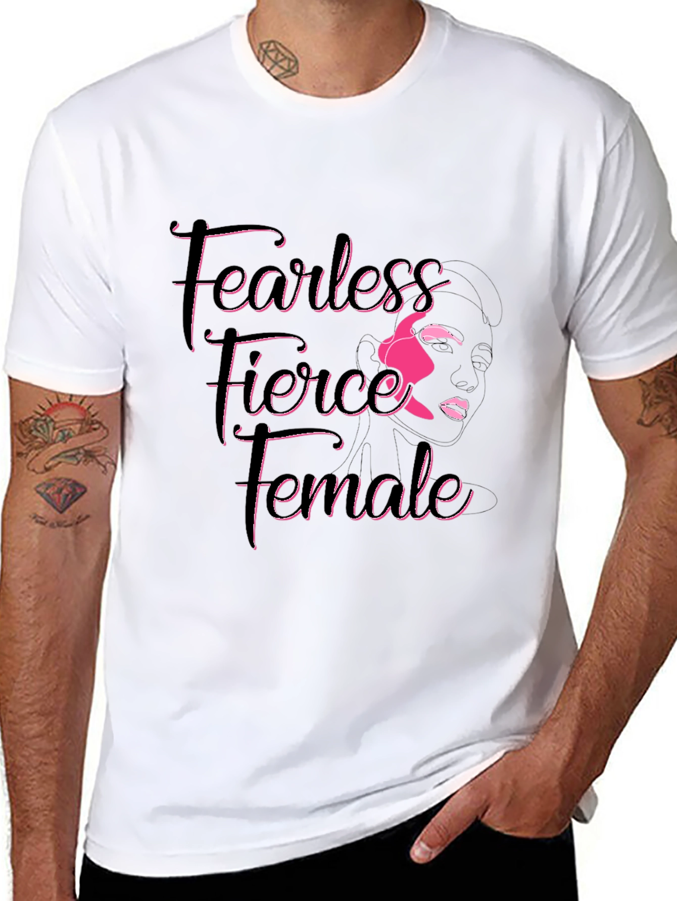Fearless Fierce Female Graphic Tee - Black