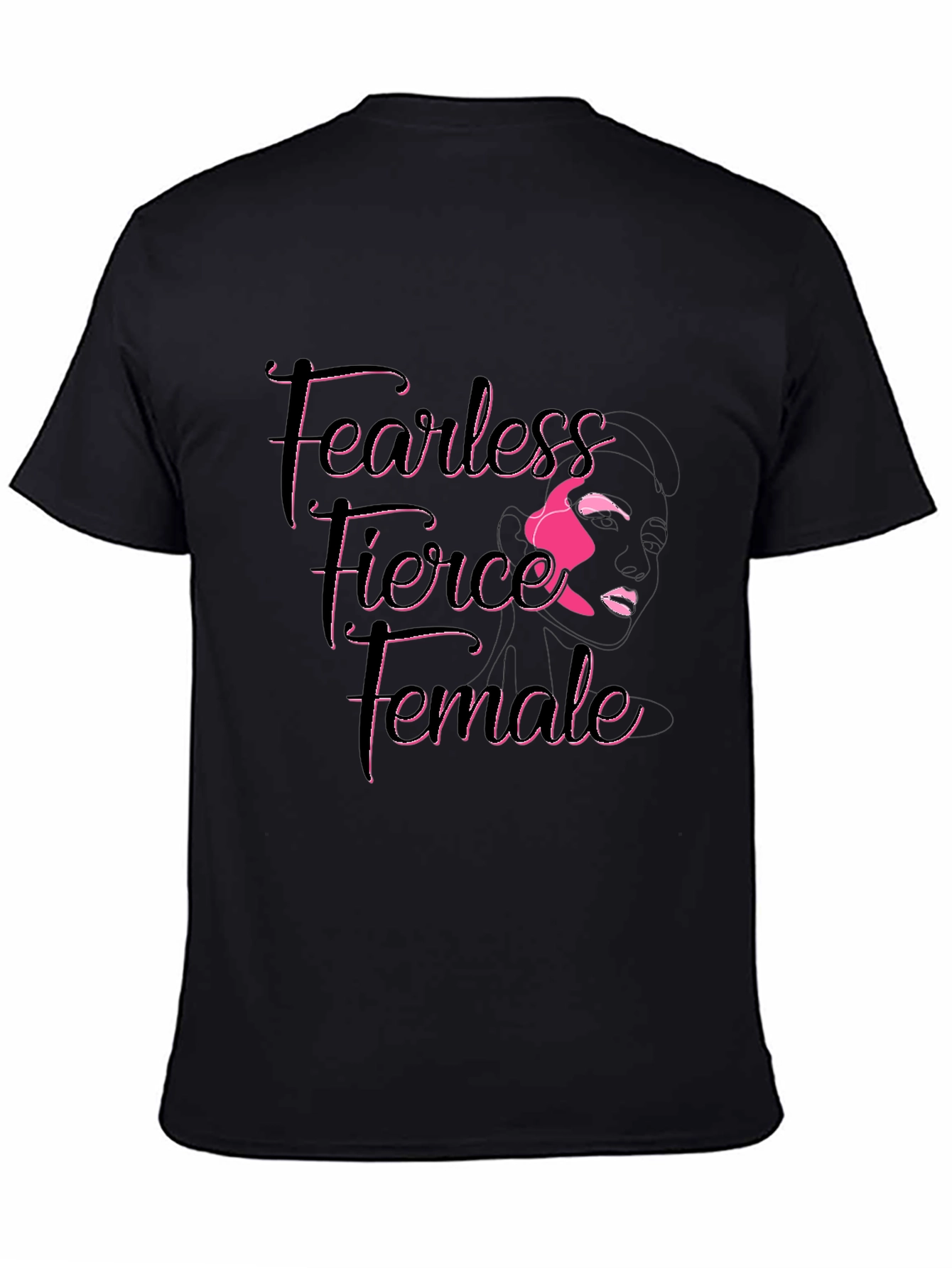 Fearless Fierce Female Graphic Tee - Black