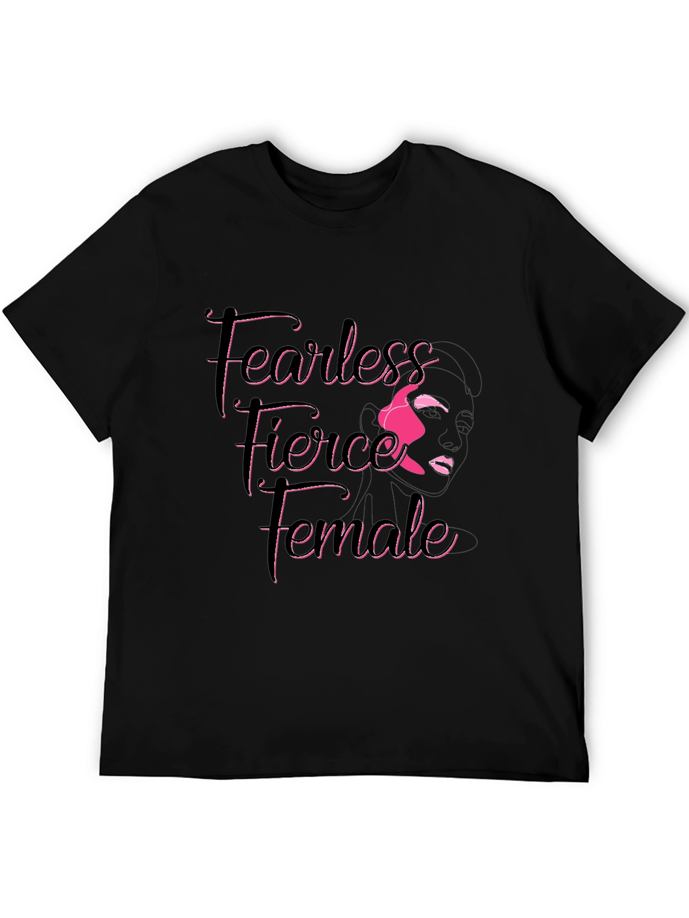 Fearless Fierce Female Graphic Tee - Black