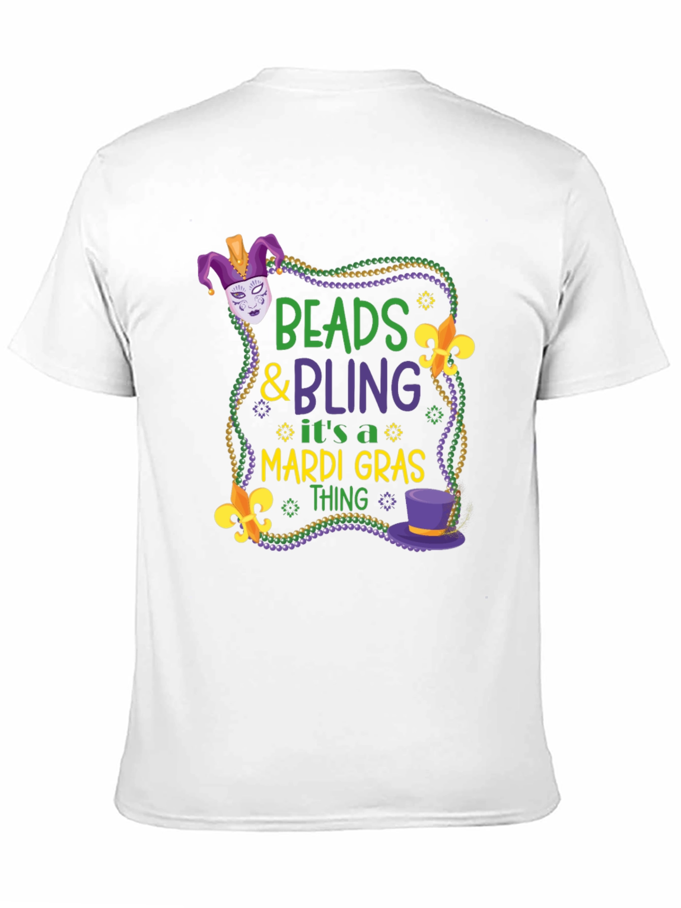 Mardi Gras Beads & Bling Graphic Tee