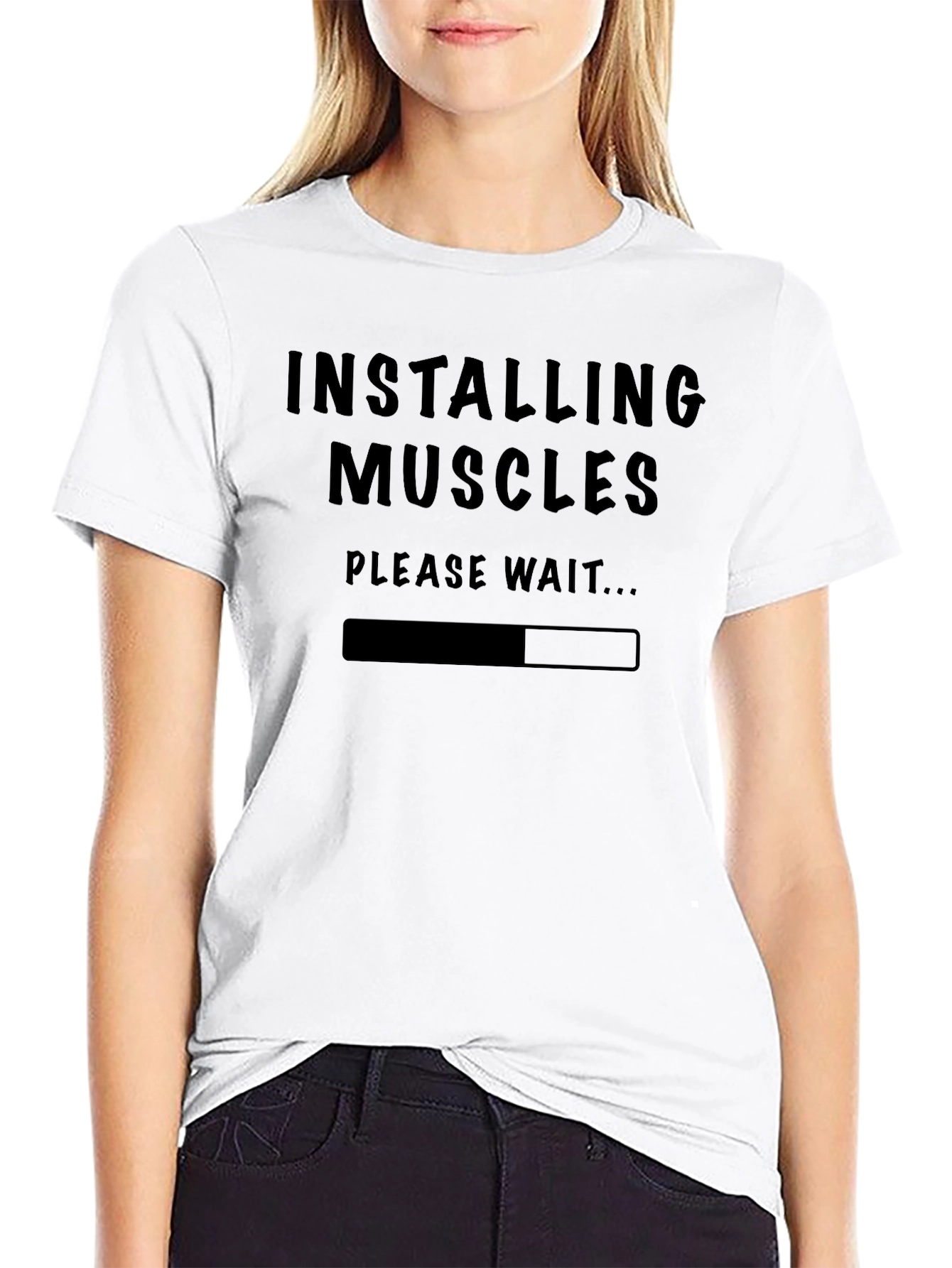Installing Muscles Funny Workout T-Shirt