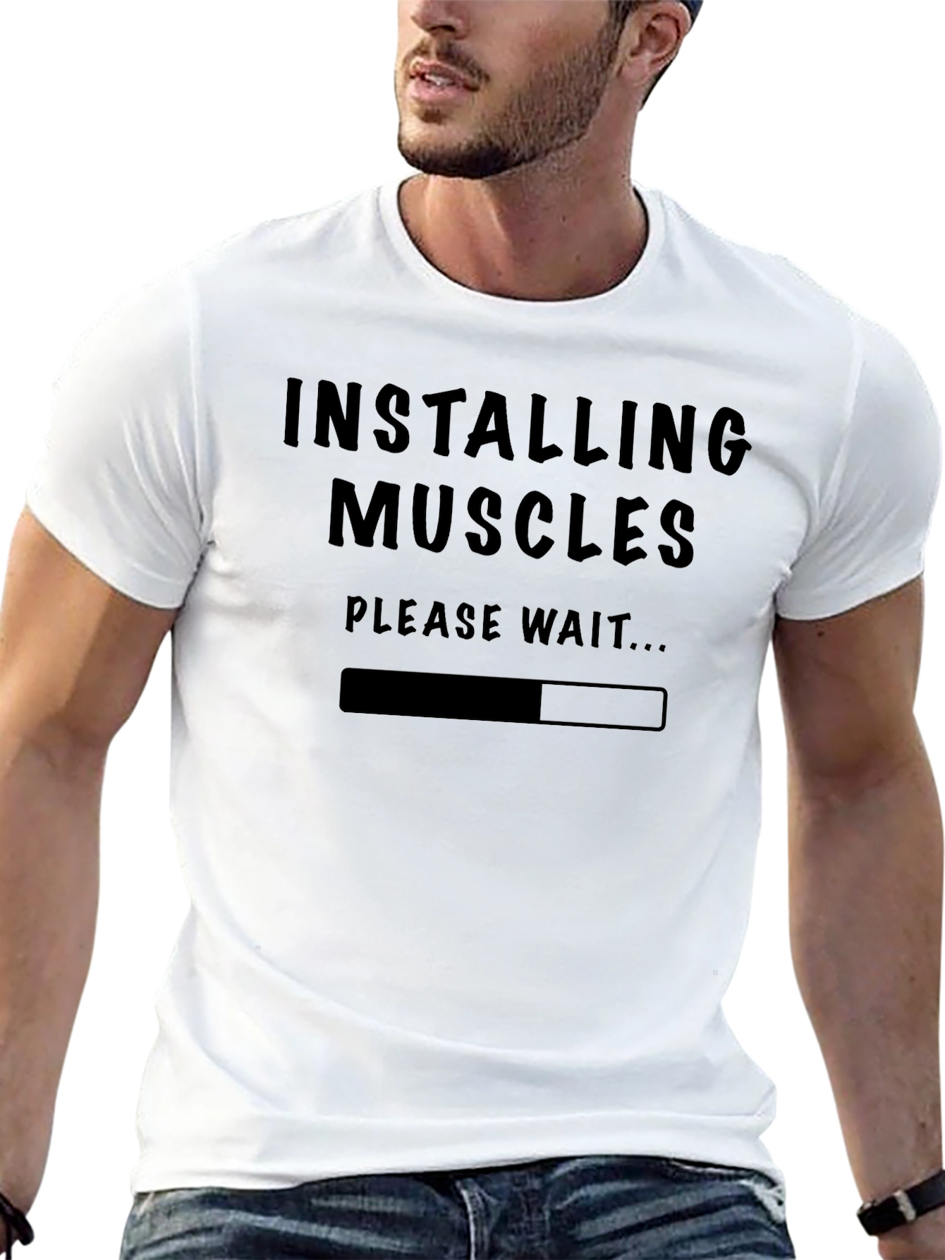 Installing Muscles Funny Workout T-Shirt