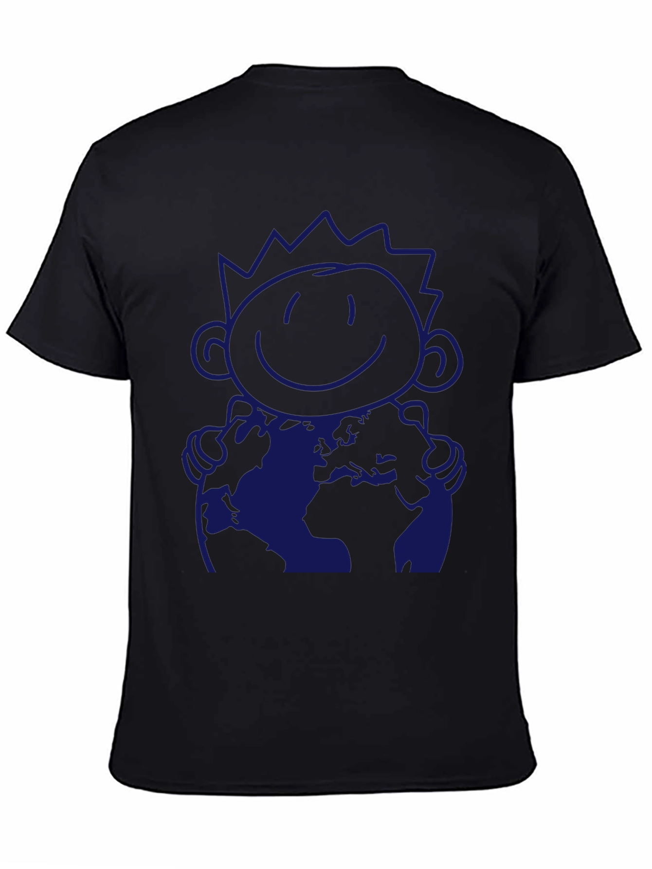 Graphic Tee: Hug the World Cartoon Print T-Shirt