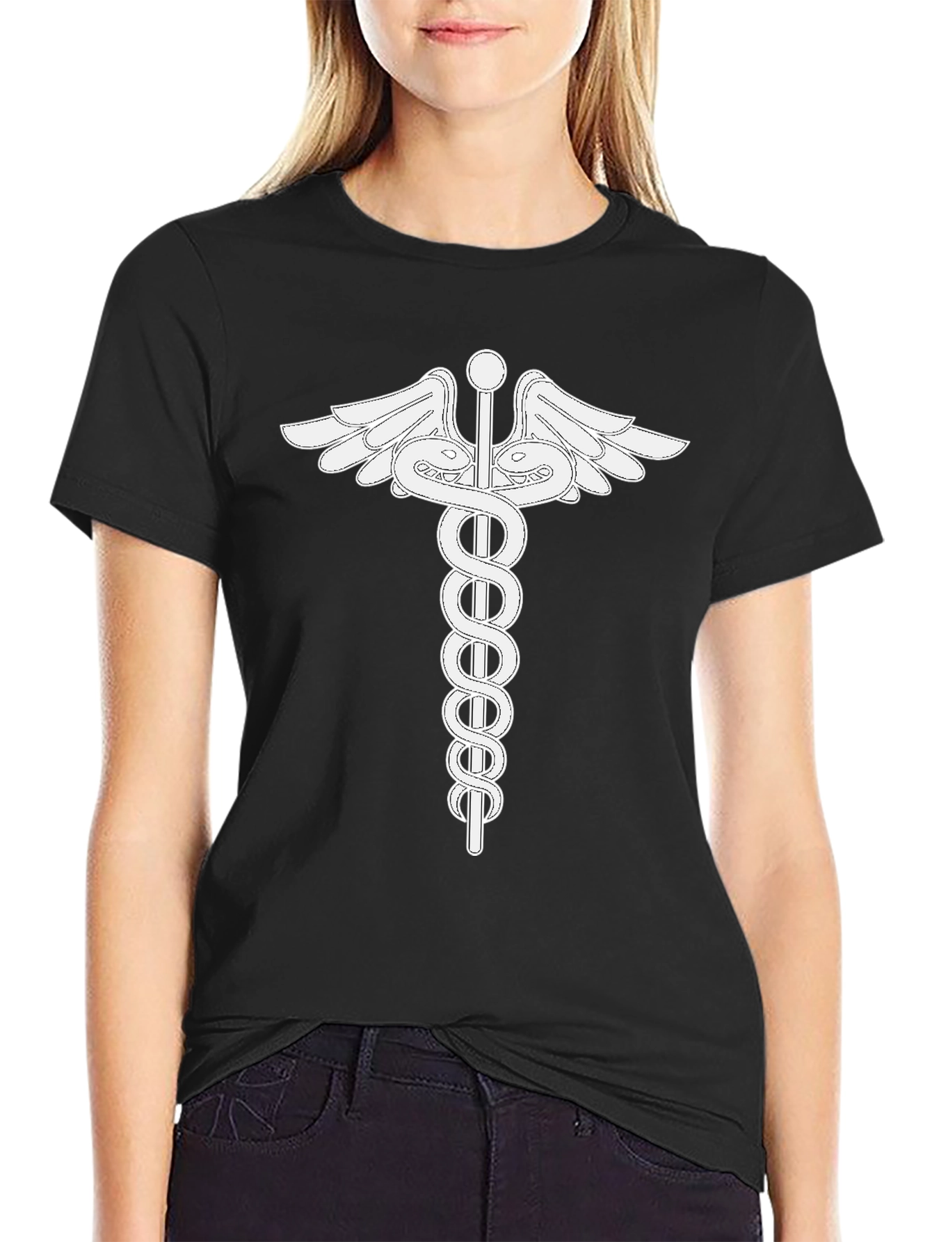 Caduceus Symbol Black T-Shirt