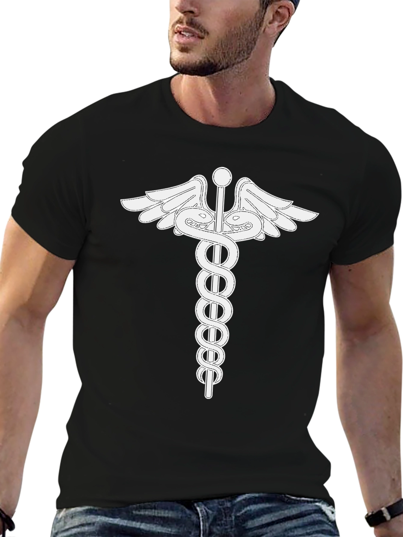 Caduceus Symbol Black T-Shirt