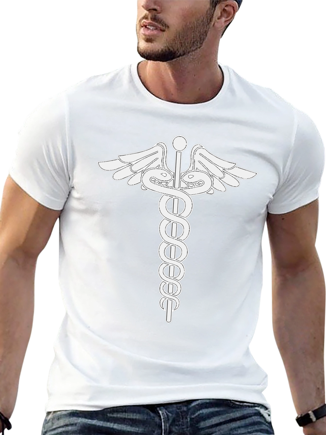 Caduceus Symbol Black T-Shirt