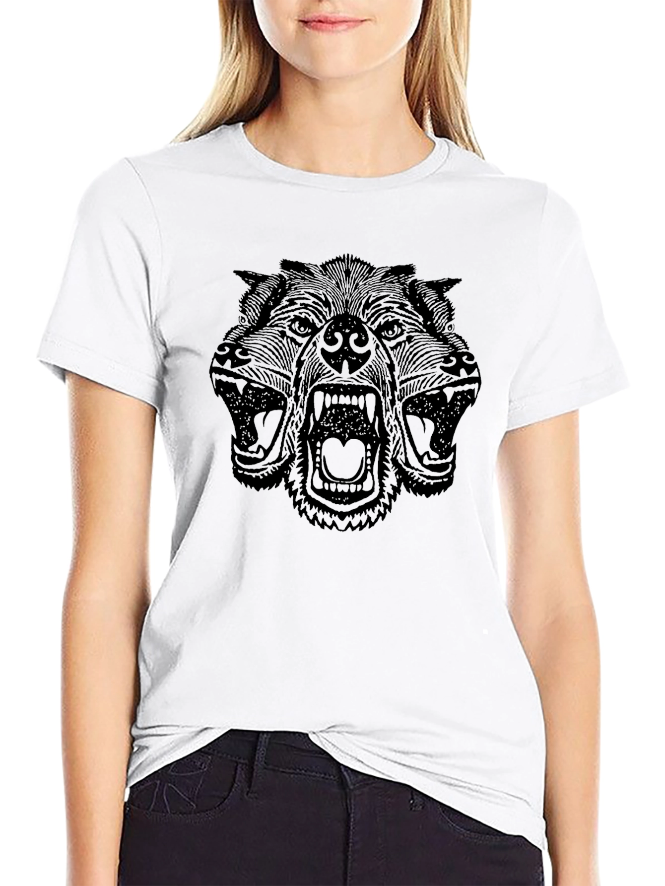 Cerberus Graphic Print Tee - Black