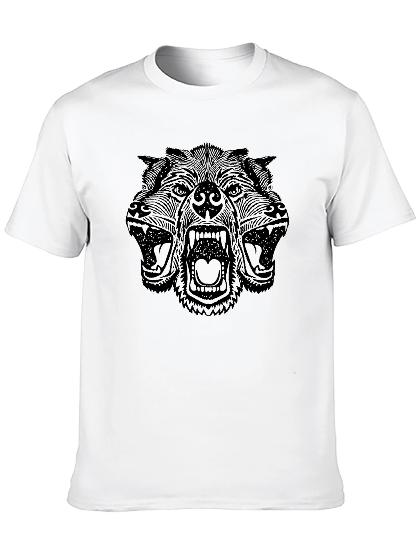 Cerberus Graphic Print Tee - Black