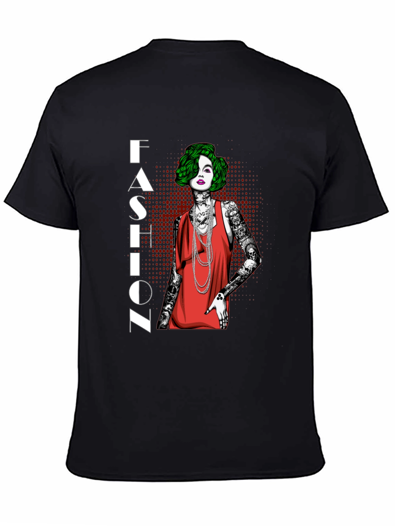 Fashion Statement T-Shirt - Edgy Tattooed Woman Graphic