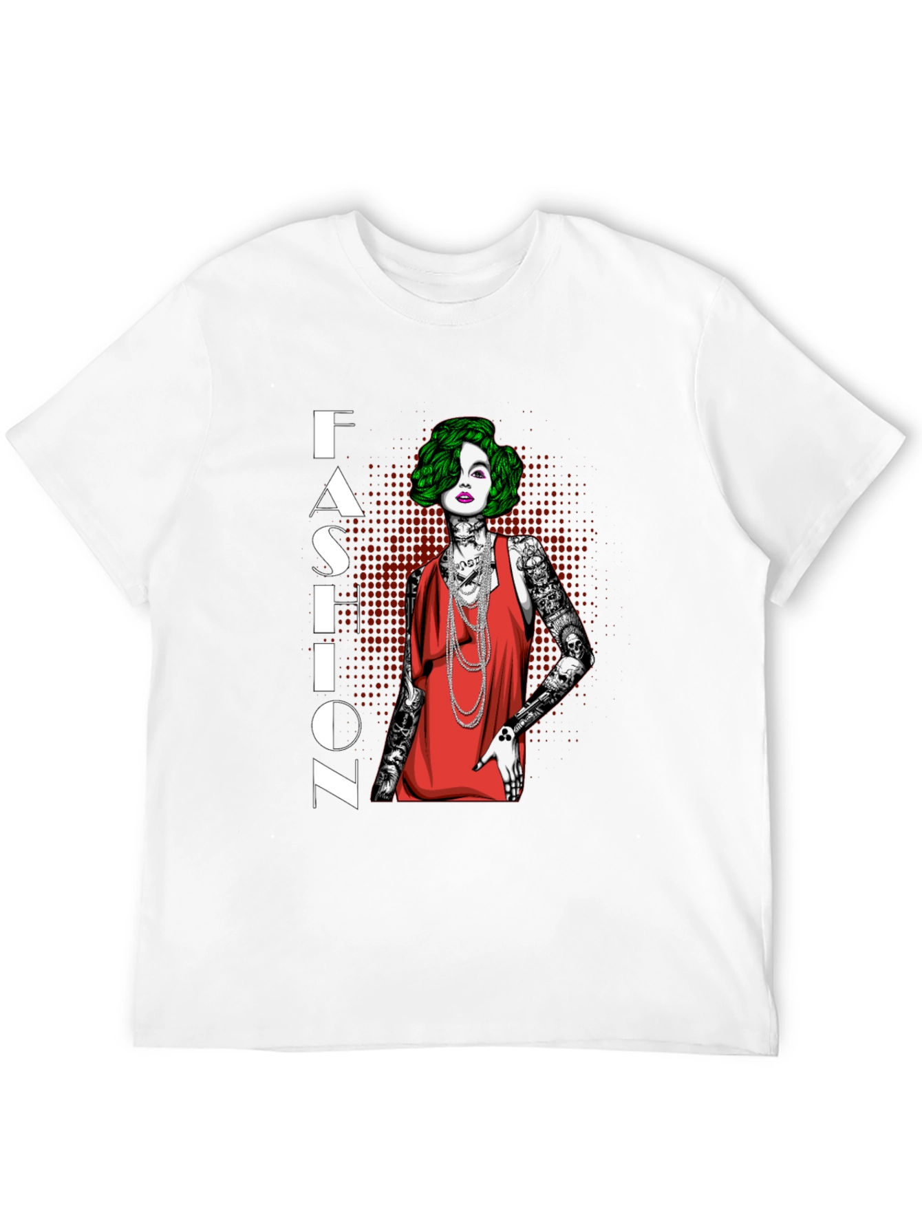 Fashion Statement T-Shirt - Edgy Tattooed Woman Graphic