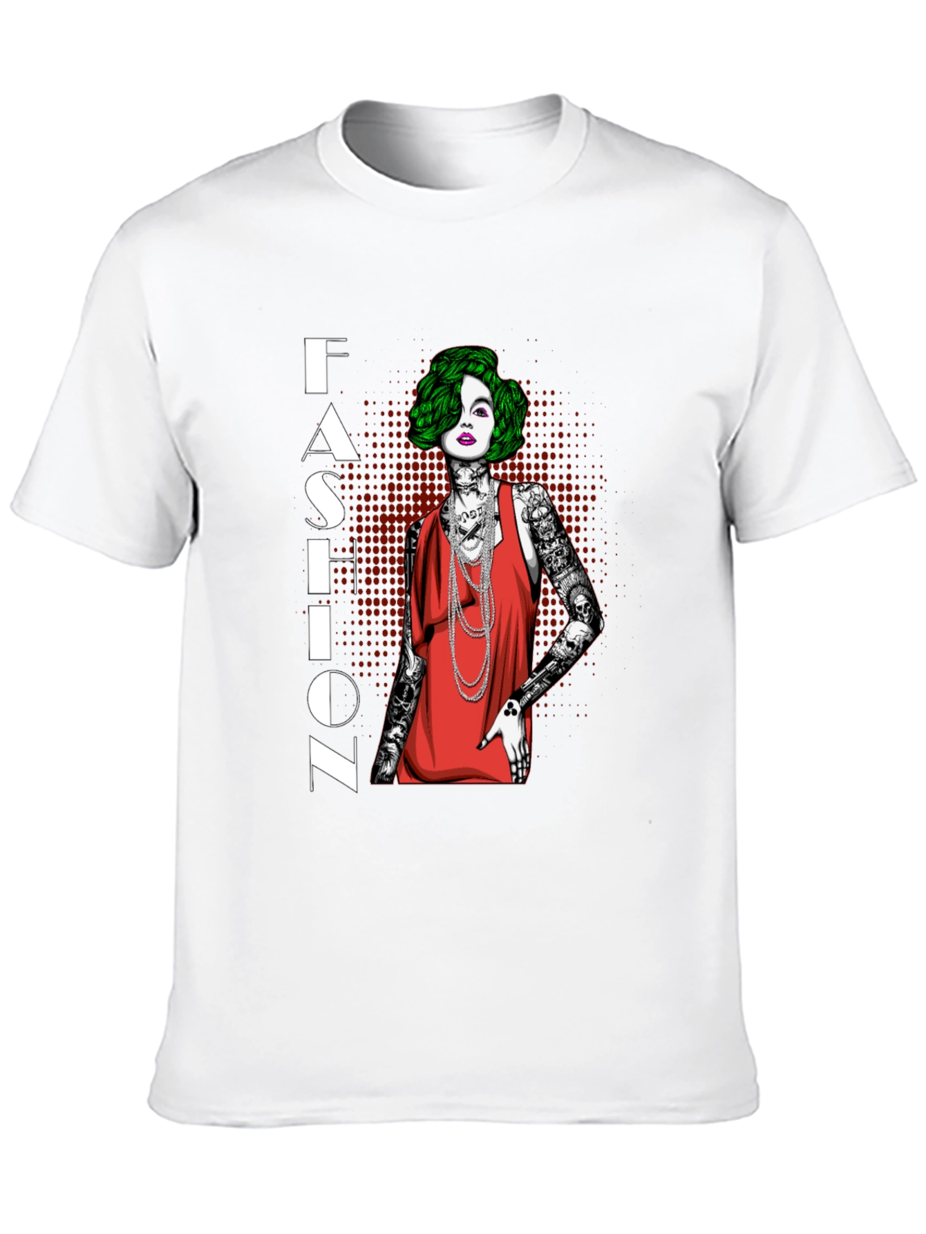 Fashion Statement T-Shirt - Edgy Tattooed Woman Graphic