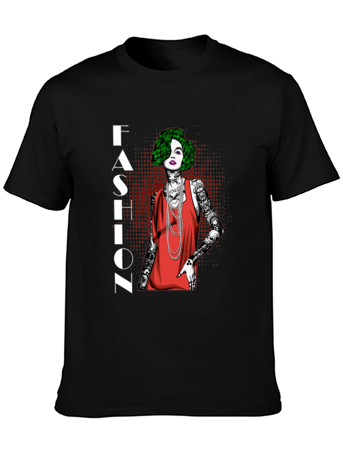 Fashion Statement T-Shirt - Edgy Tattooed Woman Graphic