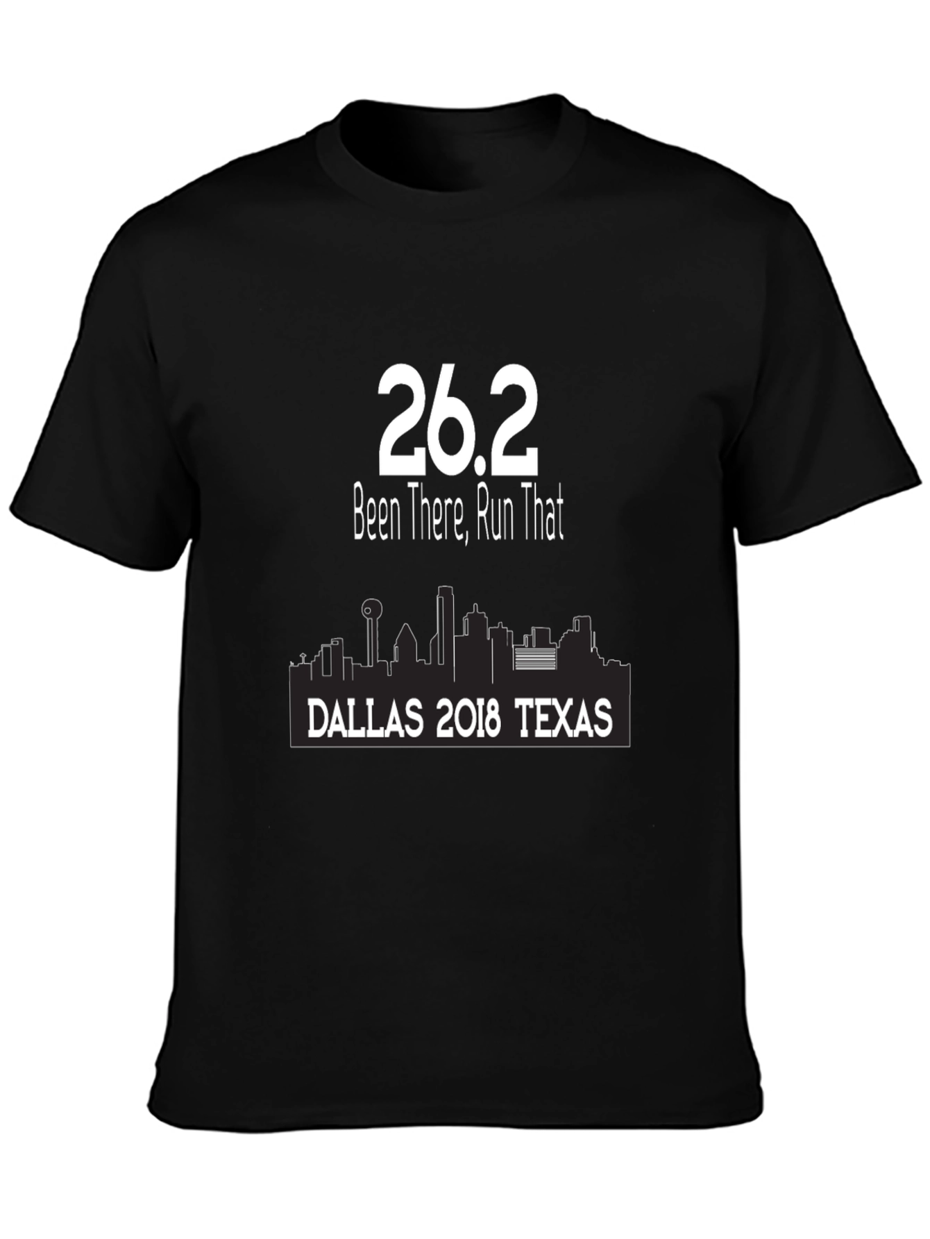 26.2 Marathon Dallas Texas Black T-Shirt