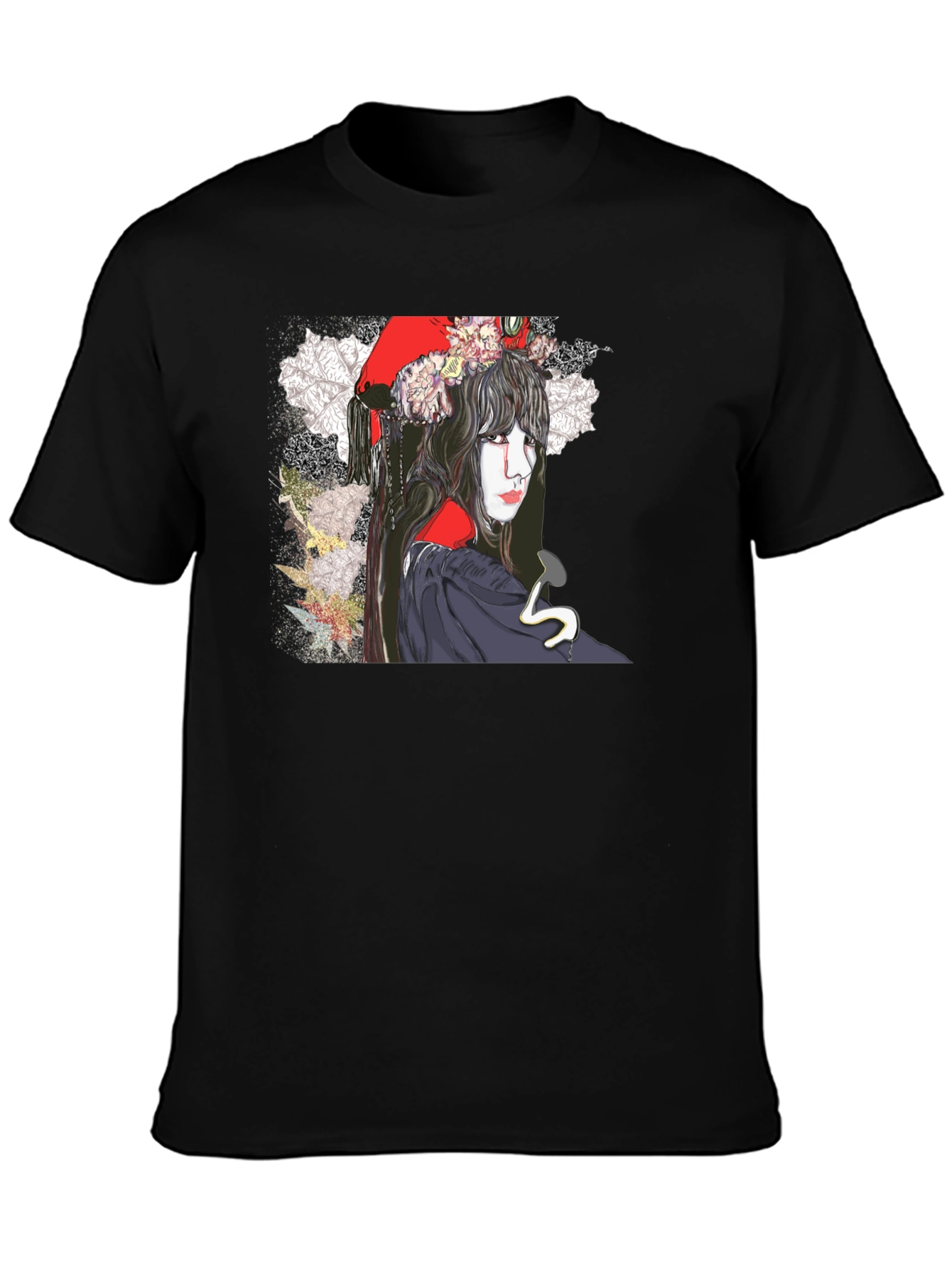 Dark Floral Graphic Print T-Shirt