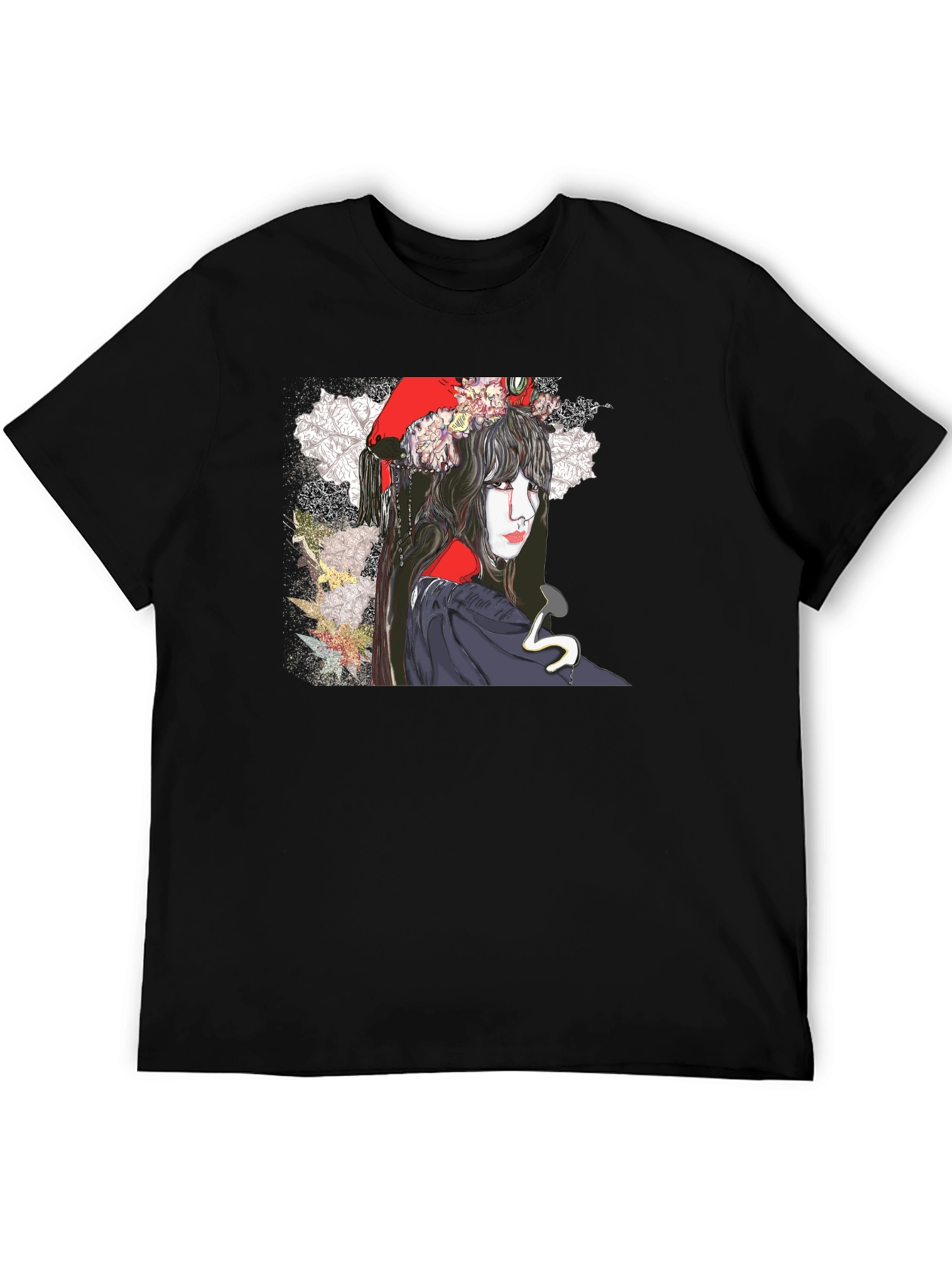 Dark Floral Graphic Print T-Shirt