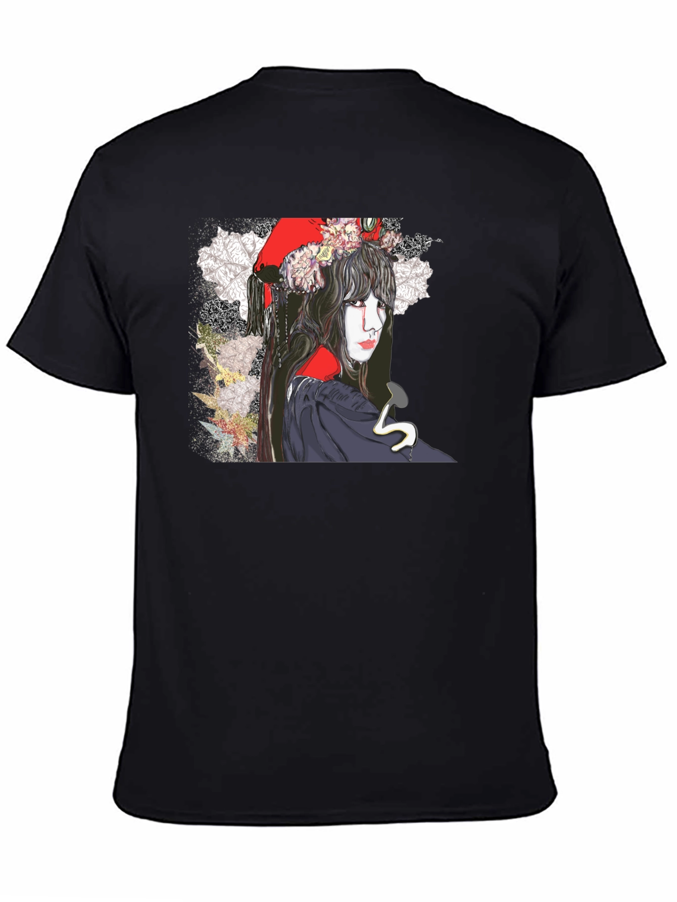 Dark Floral Graphic Print T-Shirt
