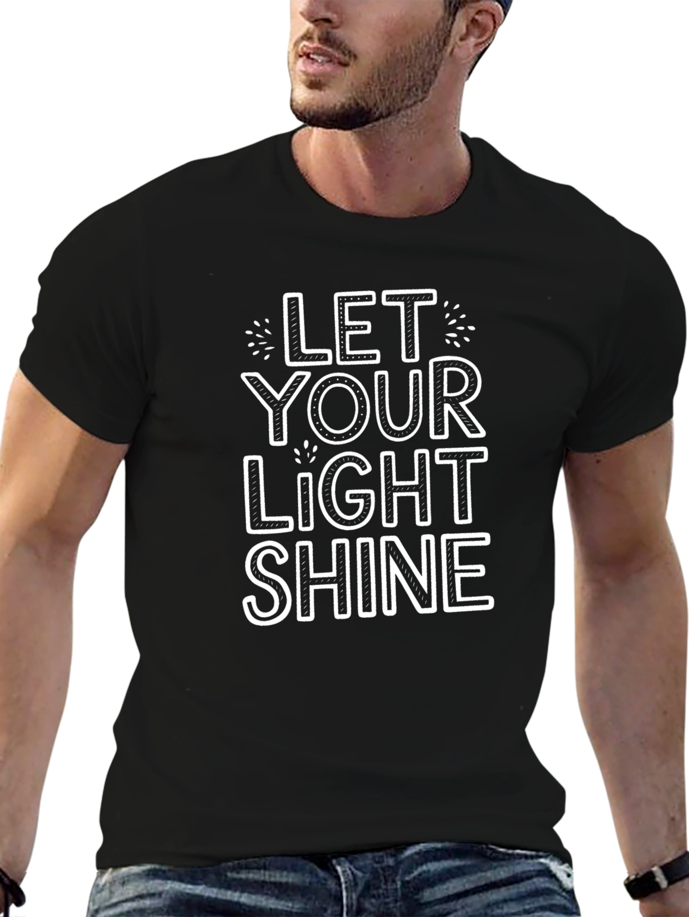 Let Your Light Shine Black Graphic Tee