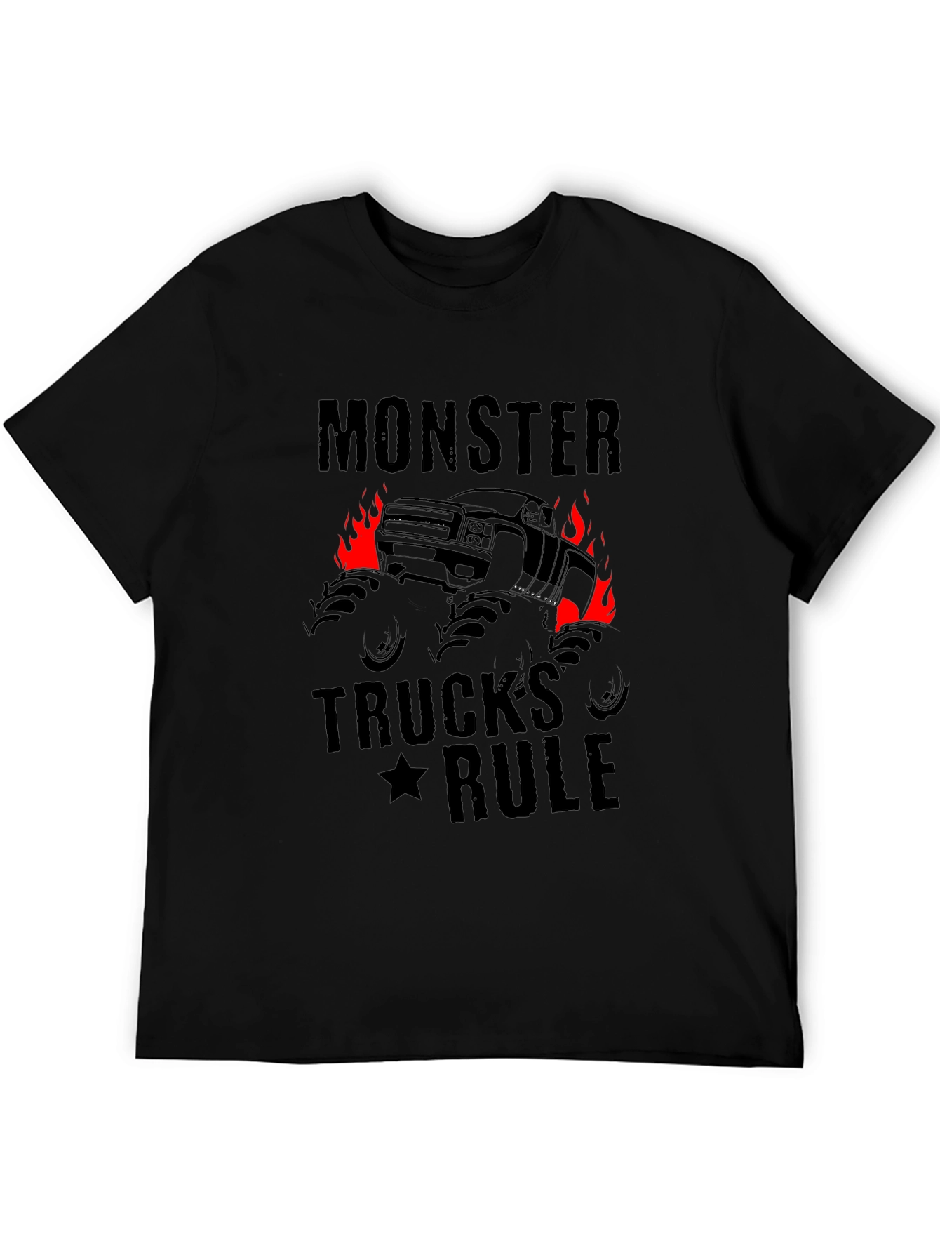 Monster Trucks Rule Graphic Black T-Shirt