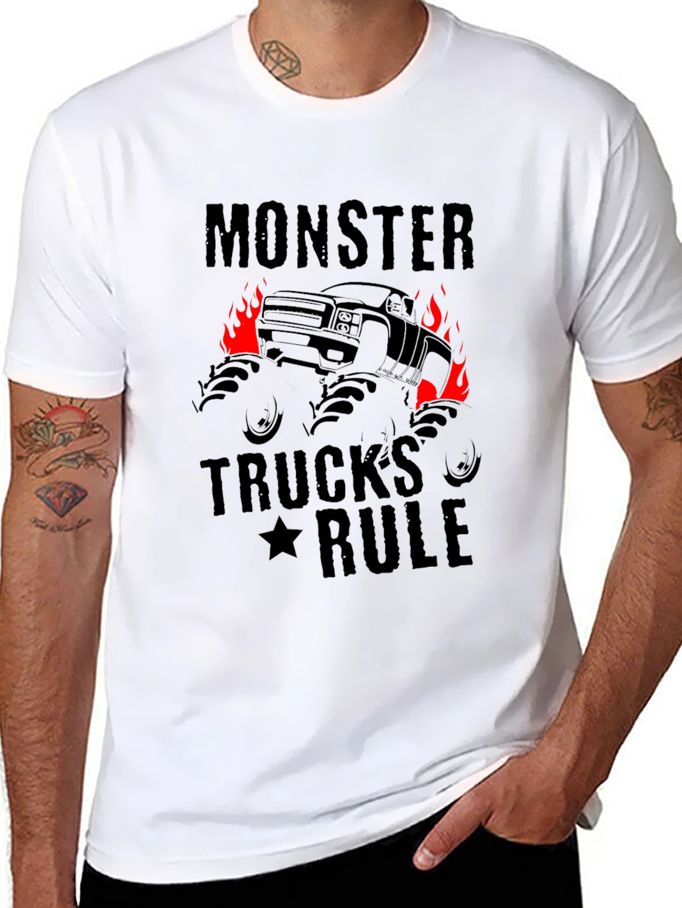 Monster Trucks Rule Graphic Black T-Shirt
