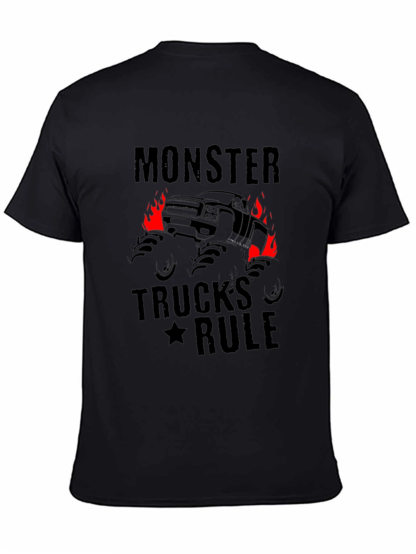 Monster Trucks Rule Graphic Black T-Shirt