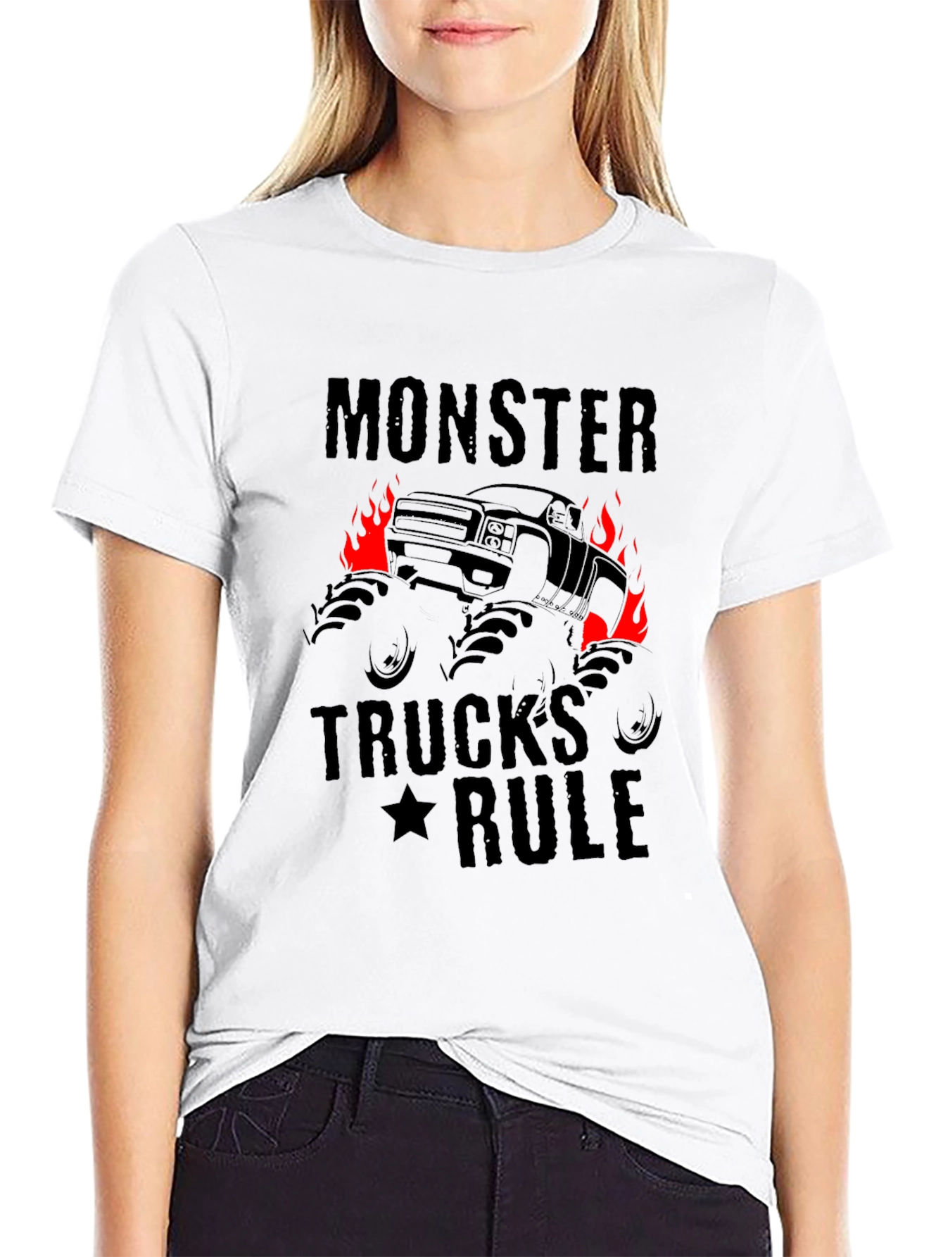 Monster Trucks Rule Graphic Black T-Shirt