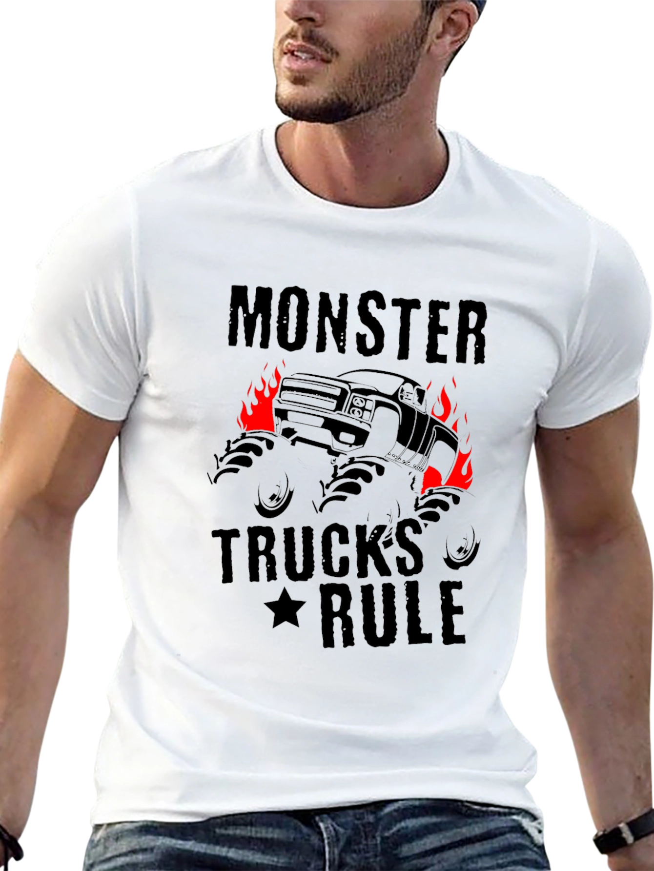 Monster Trucks Rule Graphic Black T-Shirt