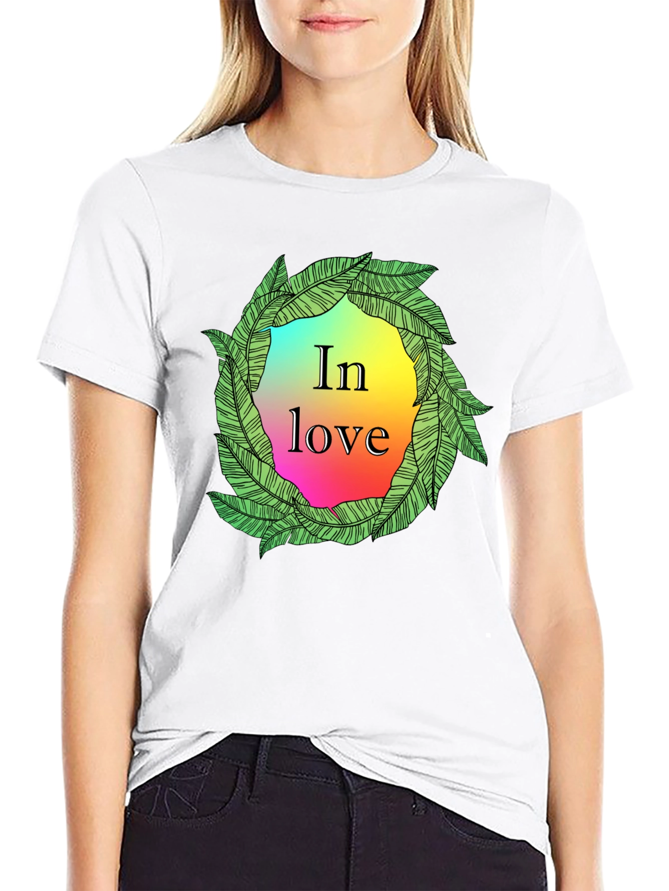 In Love Leaf Wreath Graphic T-Shirt