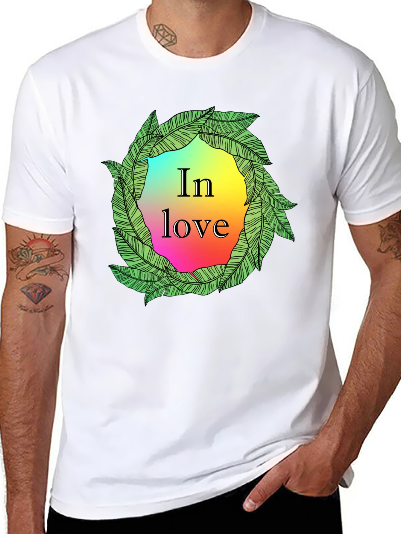In Love Leaf Wreath Graphic T-Shirt