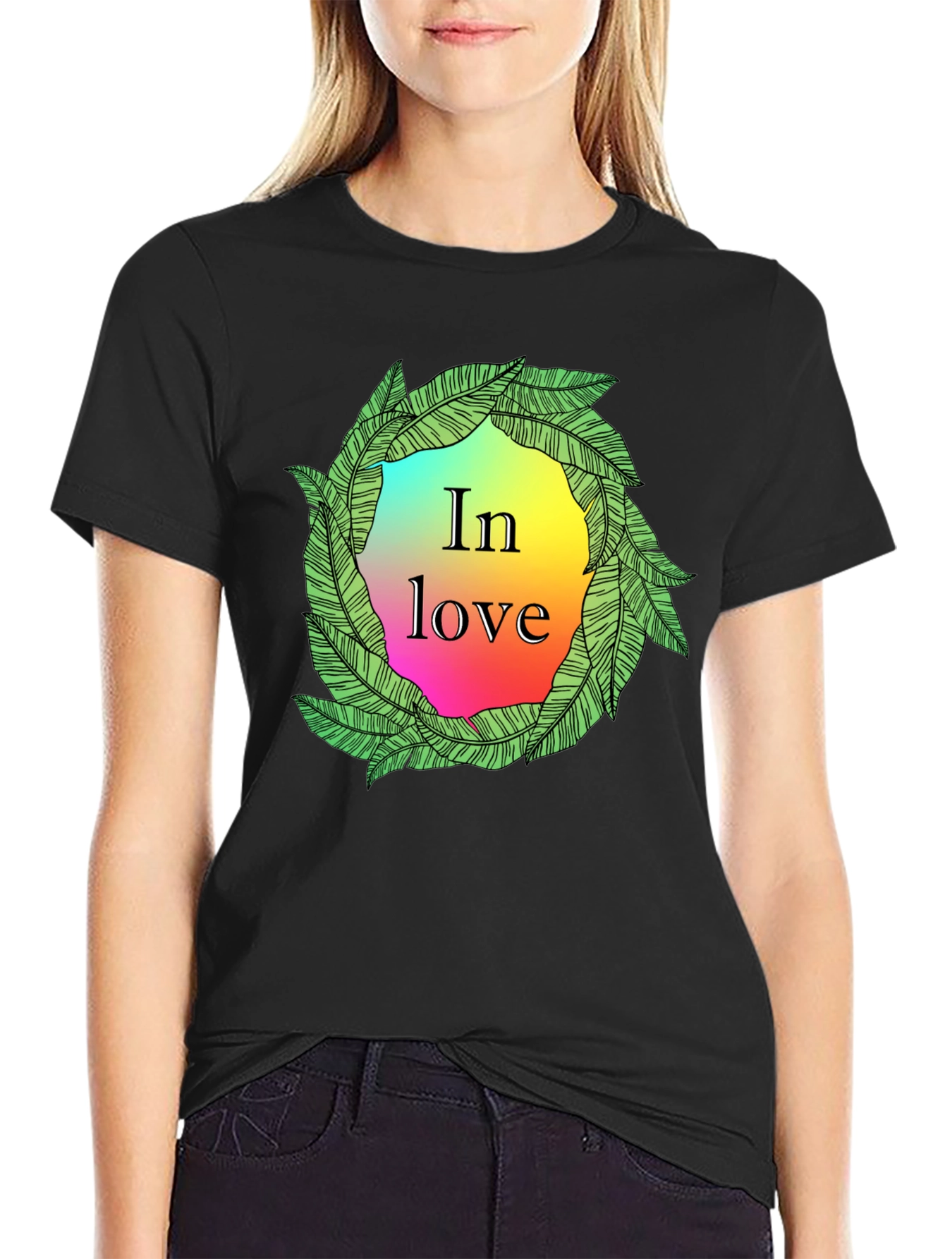 In Love Leaf Wreath Graphic T-Shirt
