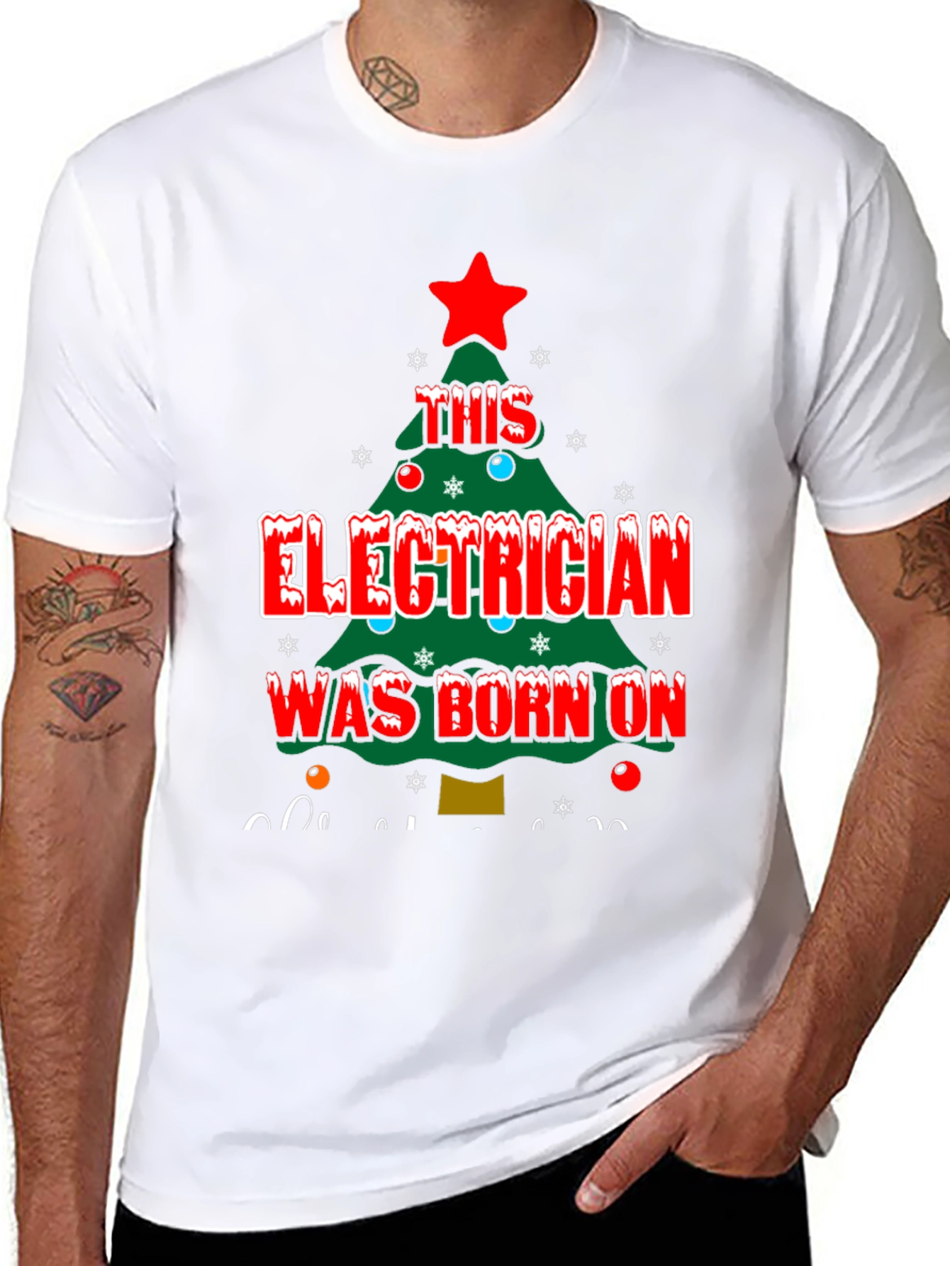 Electrician Christmas Tree T-Shirt