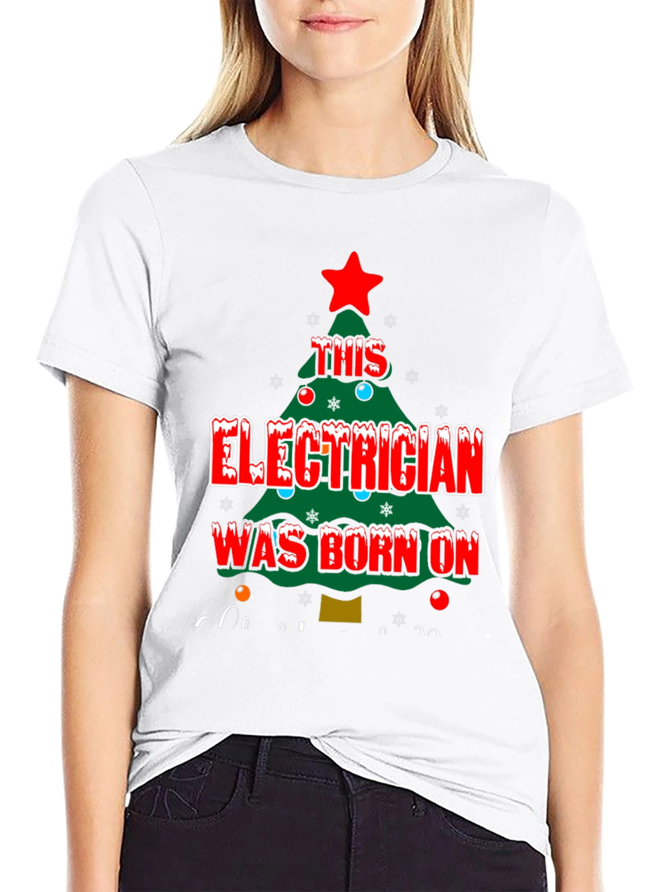 Electrician Christmas Tree T-Shirt