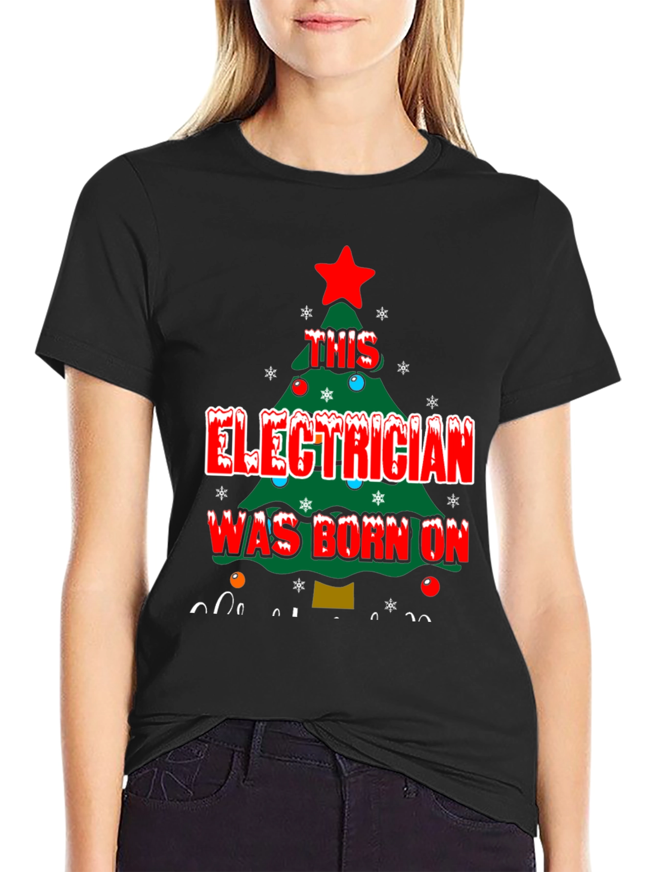 Electrician Christmas Tree T-Shirt