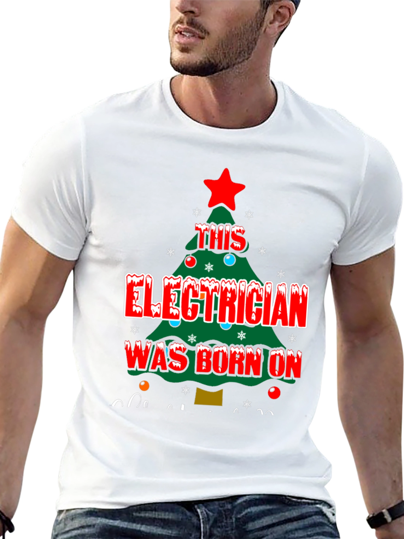 Electrician Christmas Tree T-Shirt