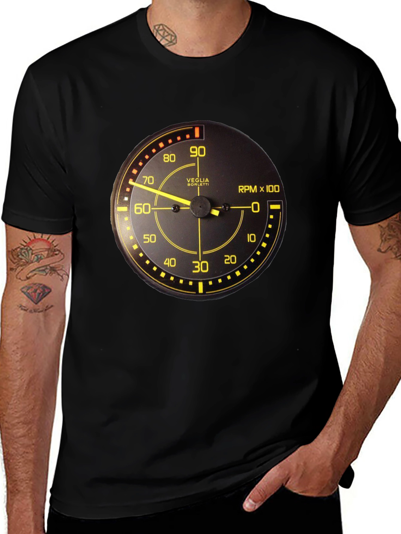 Black RPM Gauge Graphic Tee