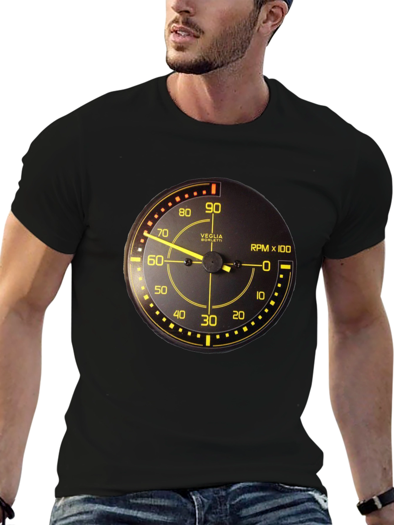 Black RPM Gauge Graphic Tee