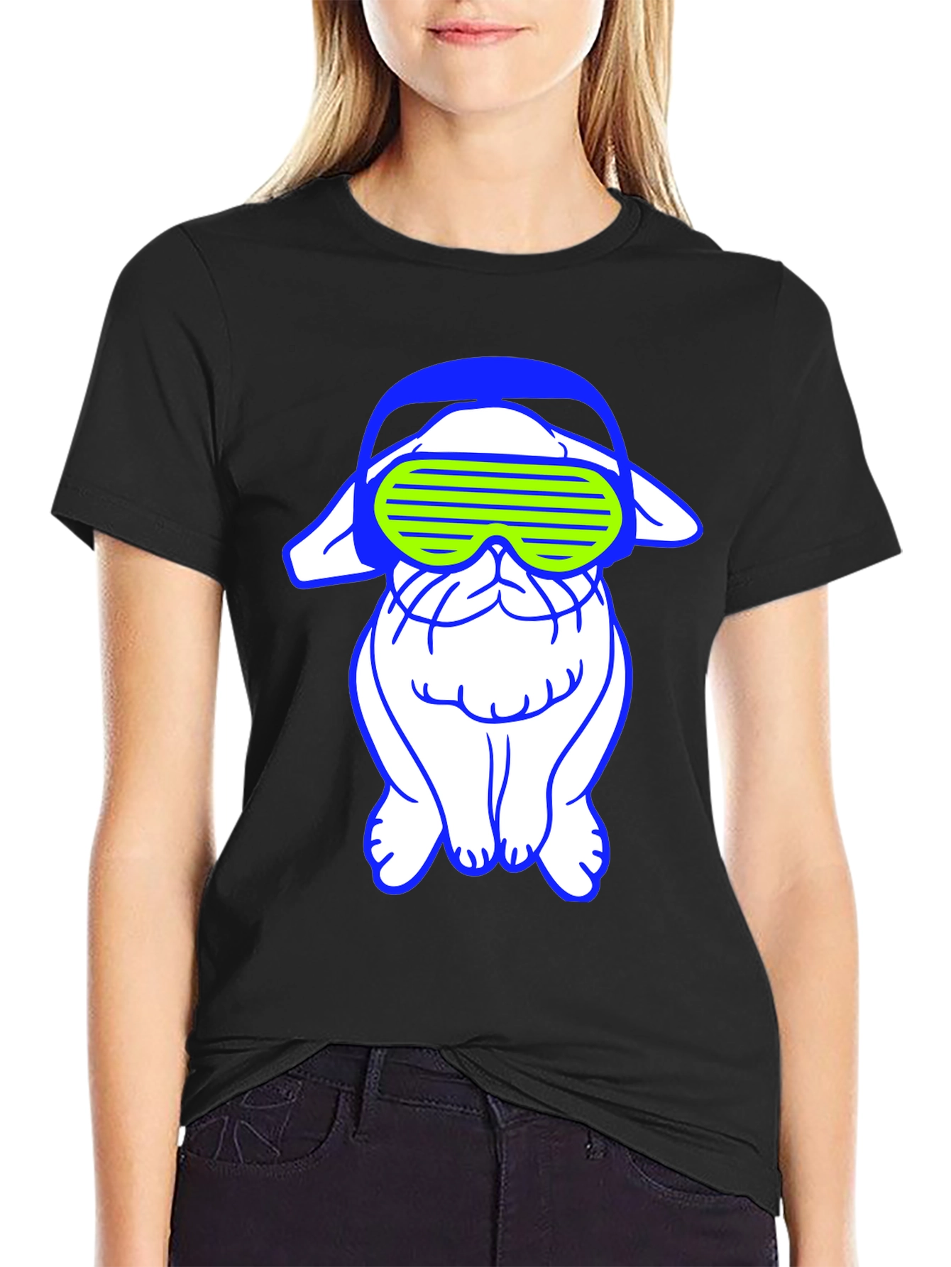Cyberpunk Bulldog Graphic Tee