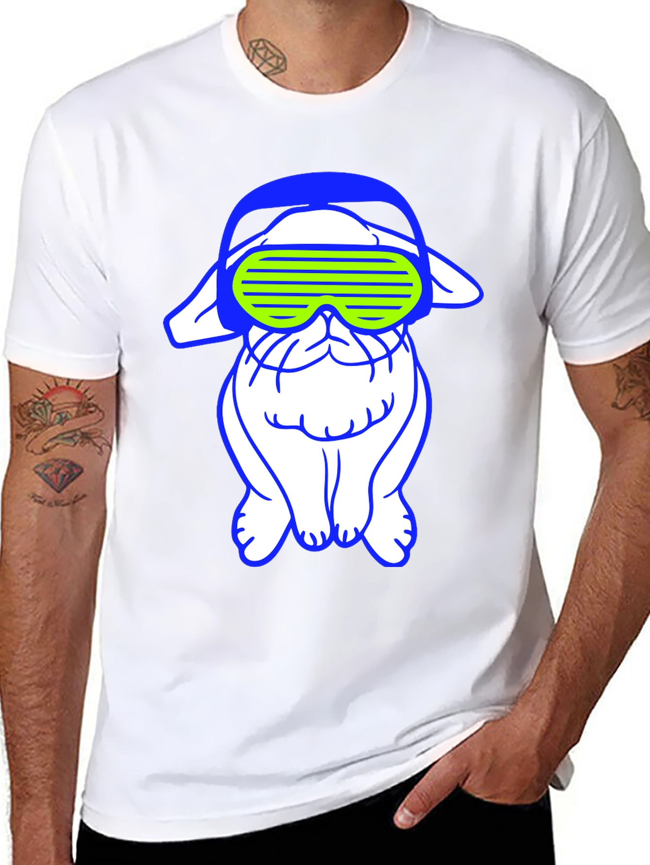 Cyberpunk Bulldog Graphic Tee