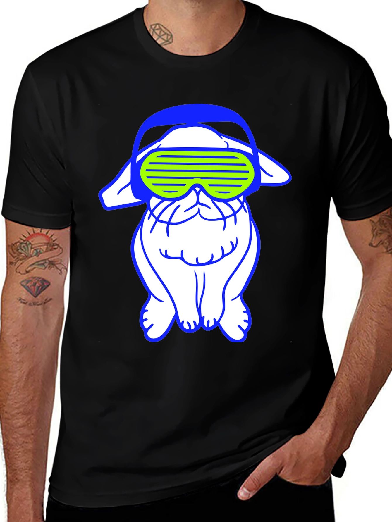Cyberpunk Bulldog Graphic Tee