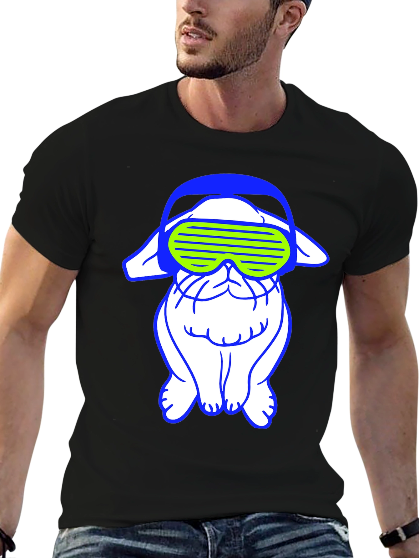 Cyberpunk Bulldog Graphic Tee