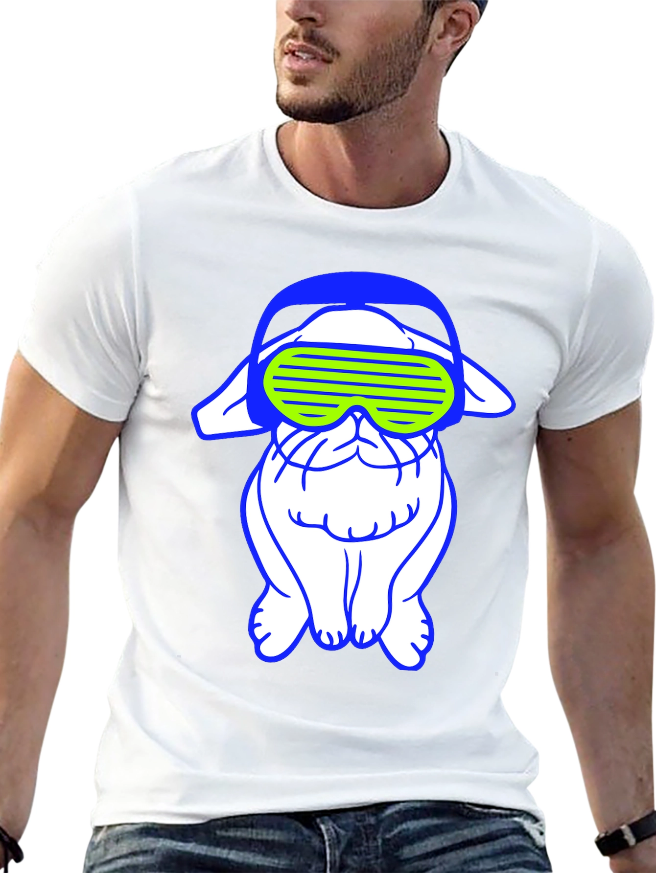 Cyberpunk Bulldog Graphic Tee