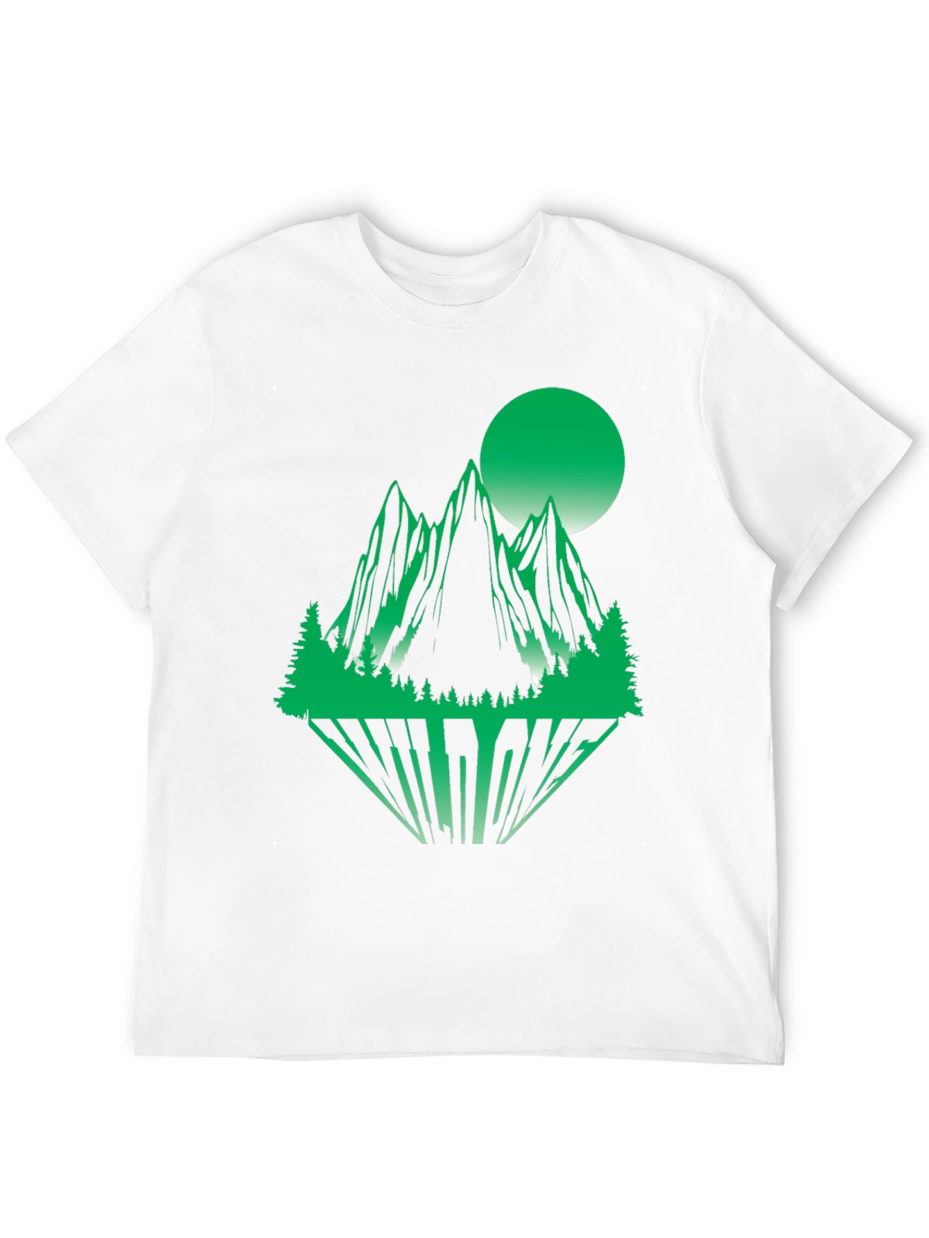 Green Mountain Graphic Print Black T-Shirt