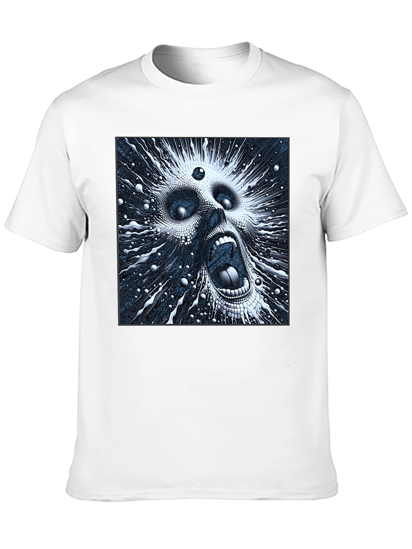 Abstract Screaming Face Black T-Shirt