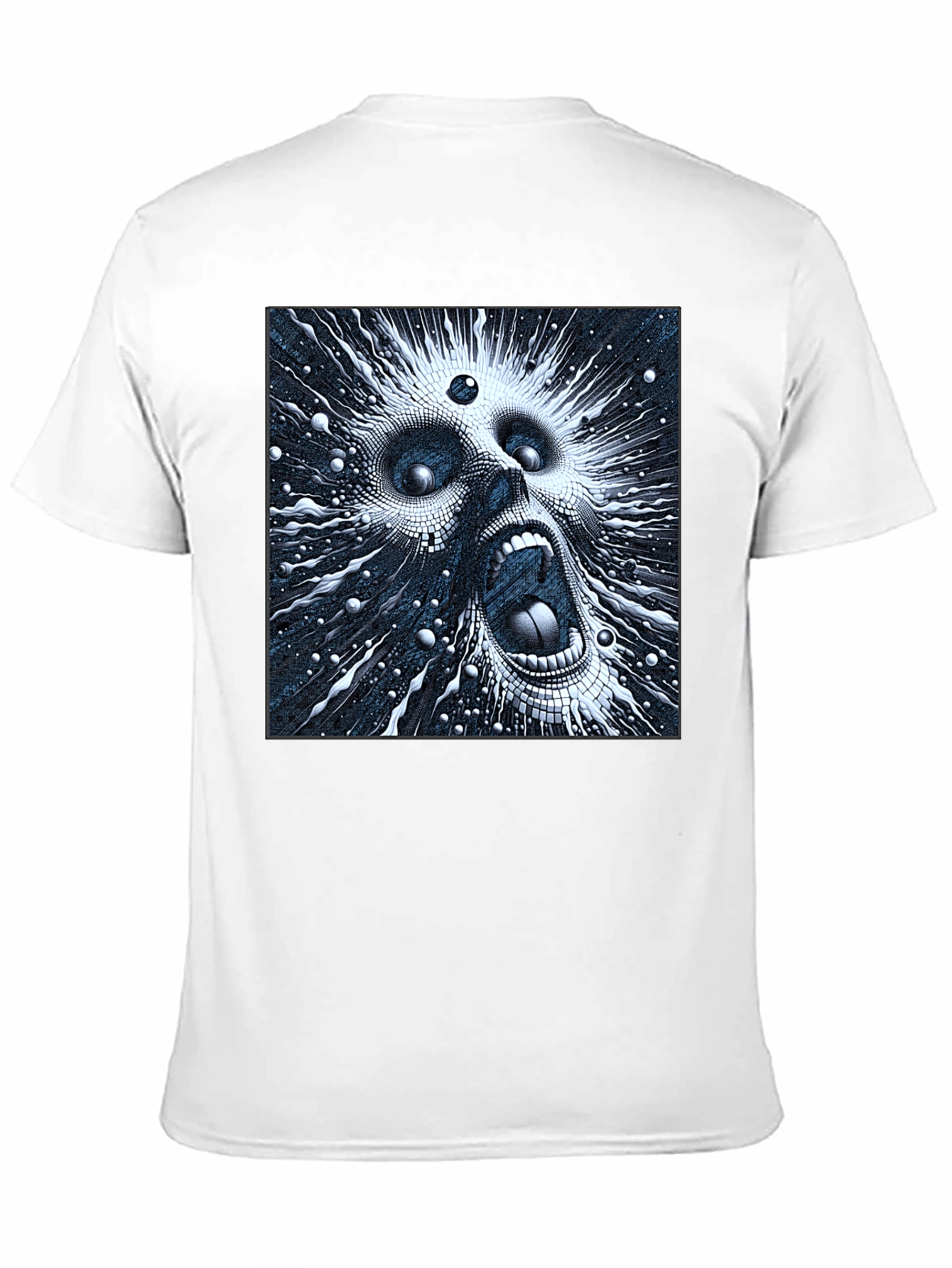Abstract Screaming Face Black T-Shirt