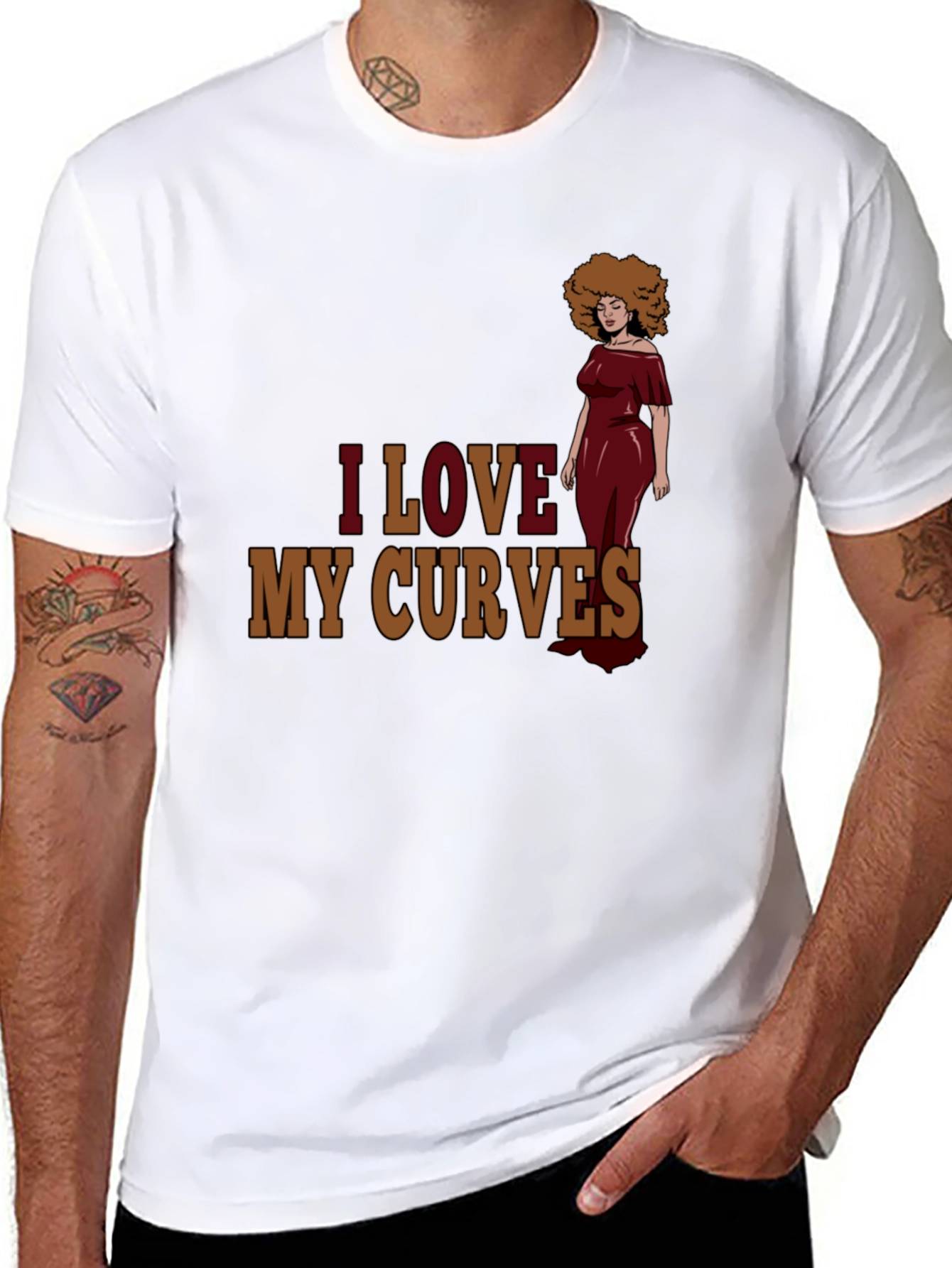 I Love My Curves Graphic T-Shirt - Black