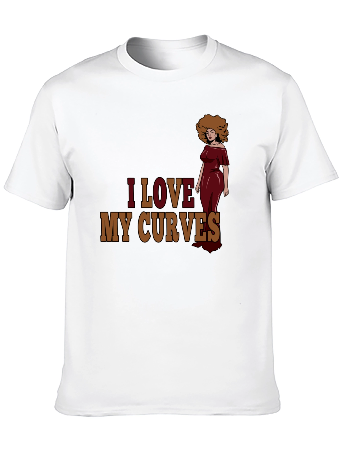 I Love My Curves Graphic T-Shirt - Black