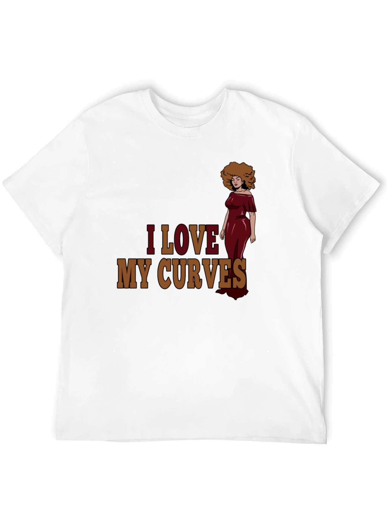 I Love My Curves Graphic T-Shirt - Black